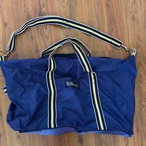 NEW collapsible TOTES large tote bag navy yellow